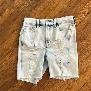 Hollister Light Blue Distressed Jean Shorts
